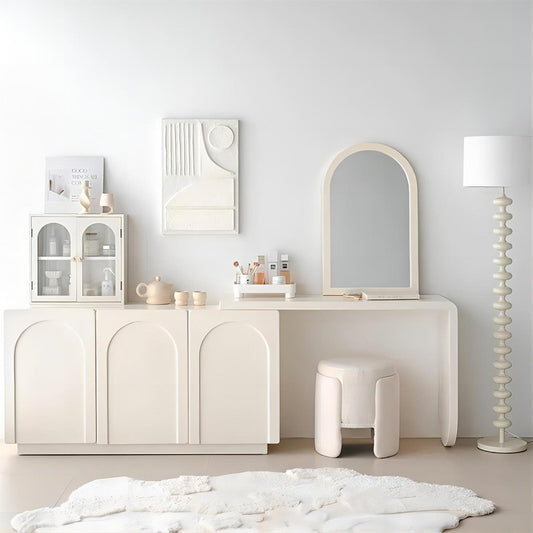 Nordic White Modern Dressing Table Sets Decorative Adjustable Large Storage Vanity Table for Bedroom