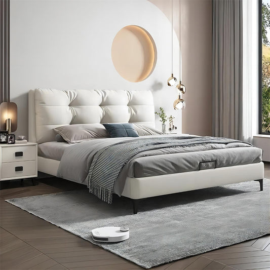 High Quality King Double Size Upholstered Leather Bed Designs for Home Hotel Bedroom Furniture